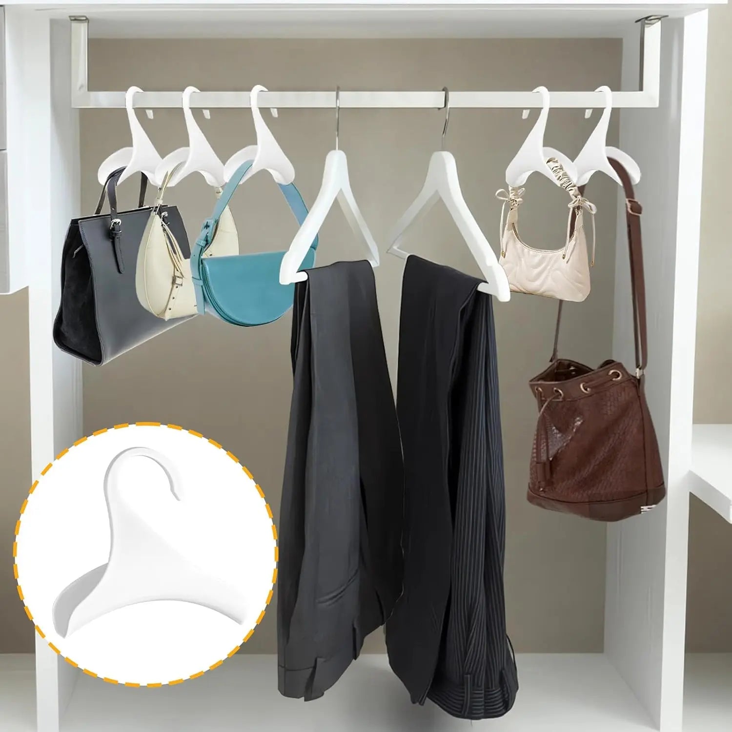 1/30 pièces Crochet de suspension pour sacs, chapeaux, écharpes et sacs à dos, support de rangement et d'organisation pour armoire