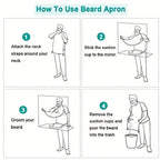 Attrape-cheveux pour barbe pour hommes, tablier de toilettage avec couvercle miroir pour un nettoyage facile, outil de coiffure pour hommes