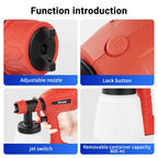 HILDA-Pistolet de Pulvérisation Électrique Rouge de 800ml, Pulvérisateur de Peinture, Outil de Haute Puissance, pour Camion Domestique