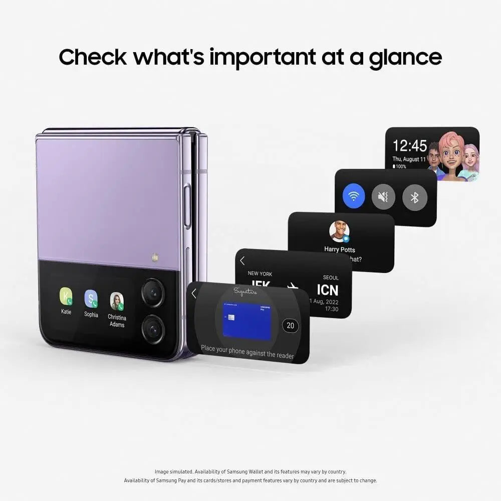 Samsung Galaxy Z Flip 4 Z Flip4 5G F721B F721U1 F721N 6.7 "8GB 128/256/512GB NFC Snapdragon Original pliable 99% nouveau téléphone portable