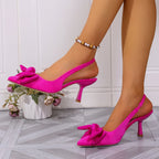 Sandales à talons aiguilles enveloppés avec nœud d'été pour femmes, bout pointu, bouche peu profonde, pied antidérapant, résistant à l'usure, talons hauts