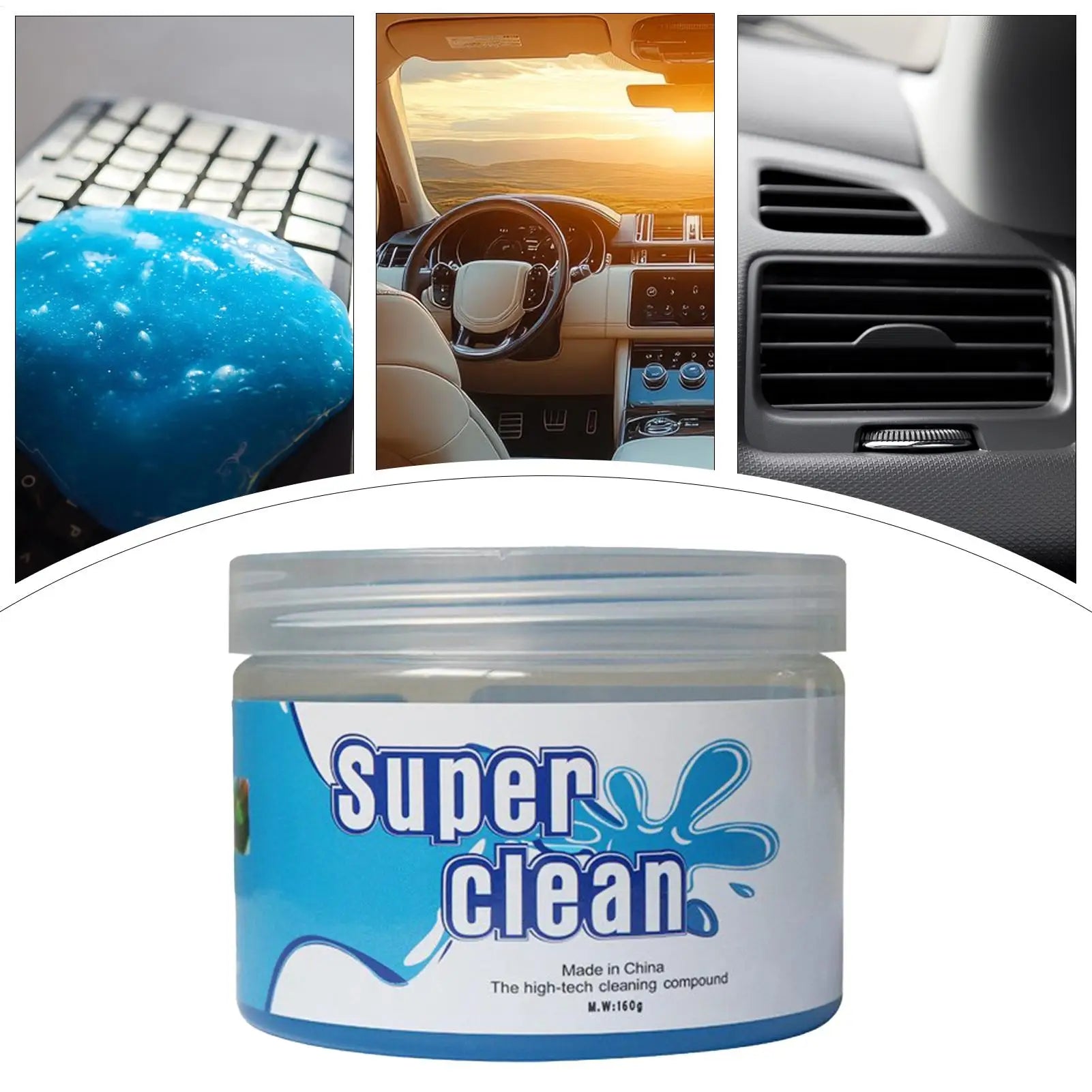Gel Nettoyant Anti-Poussière pour Voiture - Mousse Nettoyante en Caoutchouc Souple pour Grilles d'Aération, Tableau de Bord, Interstices des Portes et des Fenêtres, Clavier - Absorbe les Odeurs