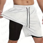 LONSDALE short de Fitness imprimé motif pour hommes Double couche 2 en 1 séchage rapide Fitness loisirs de plein air entraînement short de sport