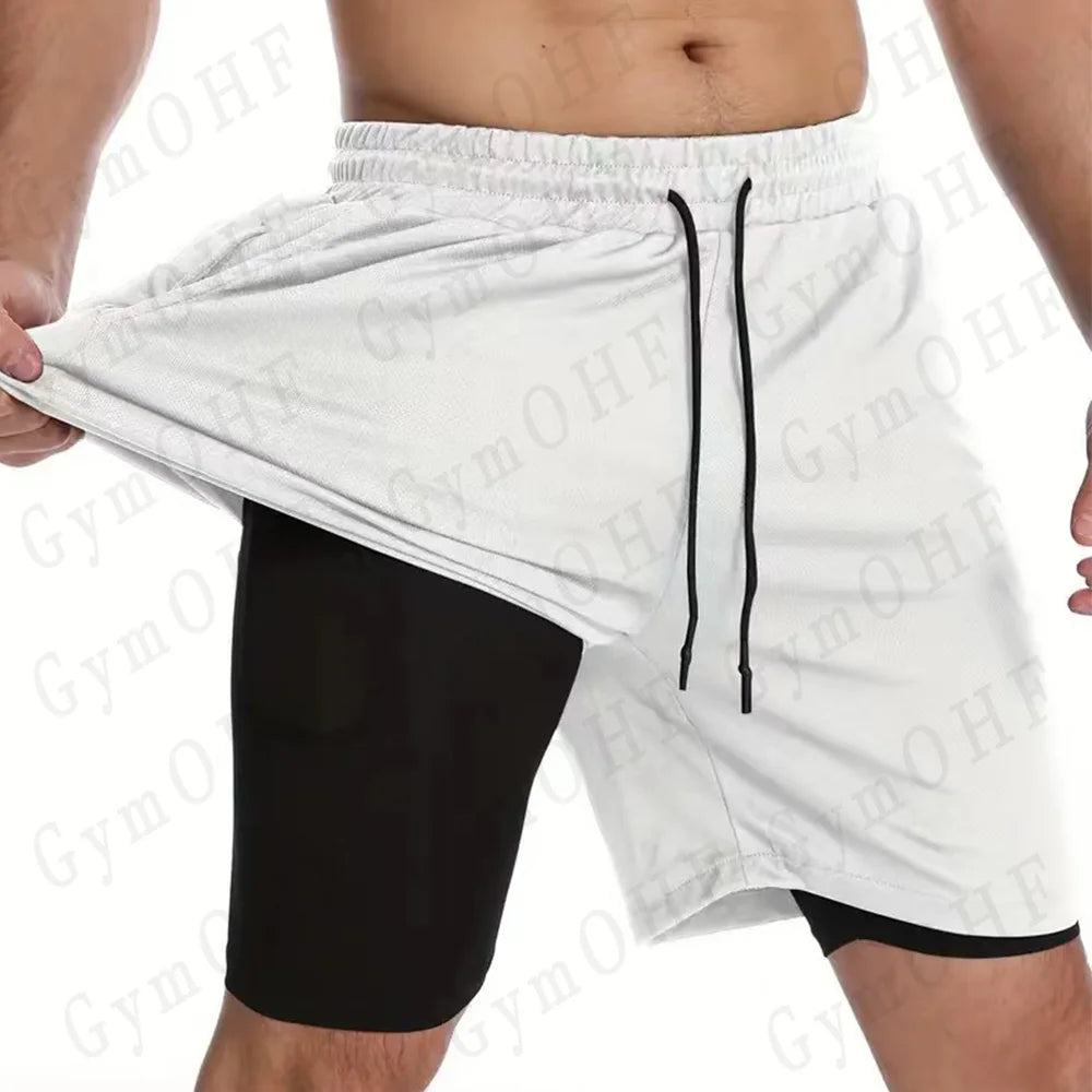 LONSDALE short de Fitness imprimé motif pour hommes Double couche 2 en 1 séchage rapide Fitness loisirs de plein air entraînement short de sport