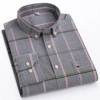 Chemise Oxford à manches longues pour hommes, grande taille 7xl, 100% coton, coupe cintrée, formelle, unie, à carreaux, vêtements de bureau élégants, nouvelle collection