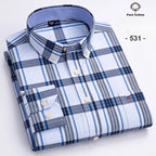 Chemise Oxford à manches longues pour hommes, grande taille 7xl, 100% coton, coupe cintrée, formelle, unie, à carreaux, vêtements de bureau élégants, nouvelle collection