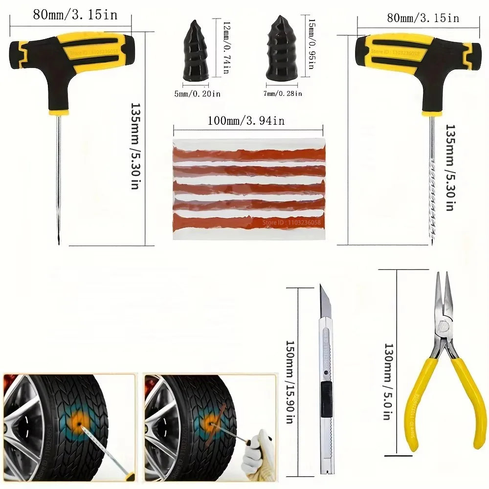 Kit de Réparation de Pneus – Mallette Complète Anti-Crevaison