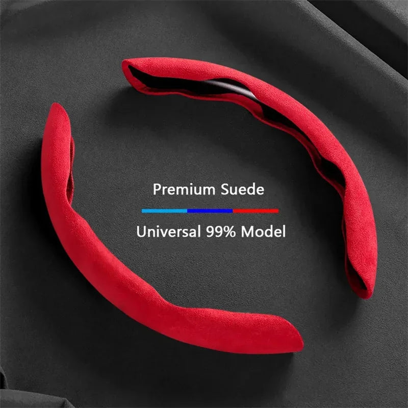 Housse de rehausseur de volant de voiture universelle en daim, 38CM, antidérapante, protection de direction intérieure automobile, accessoires de décoration