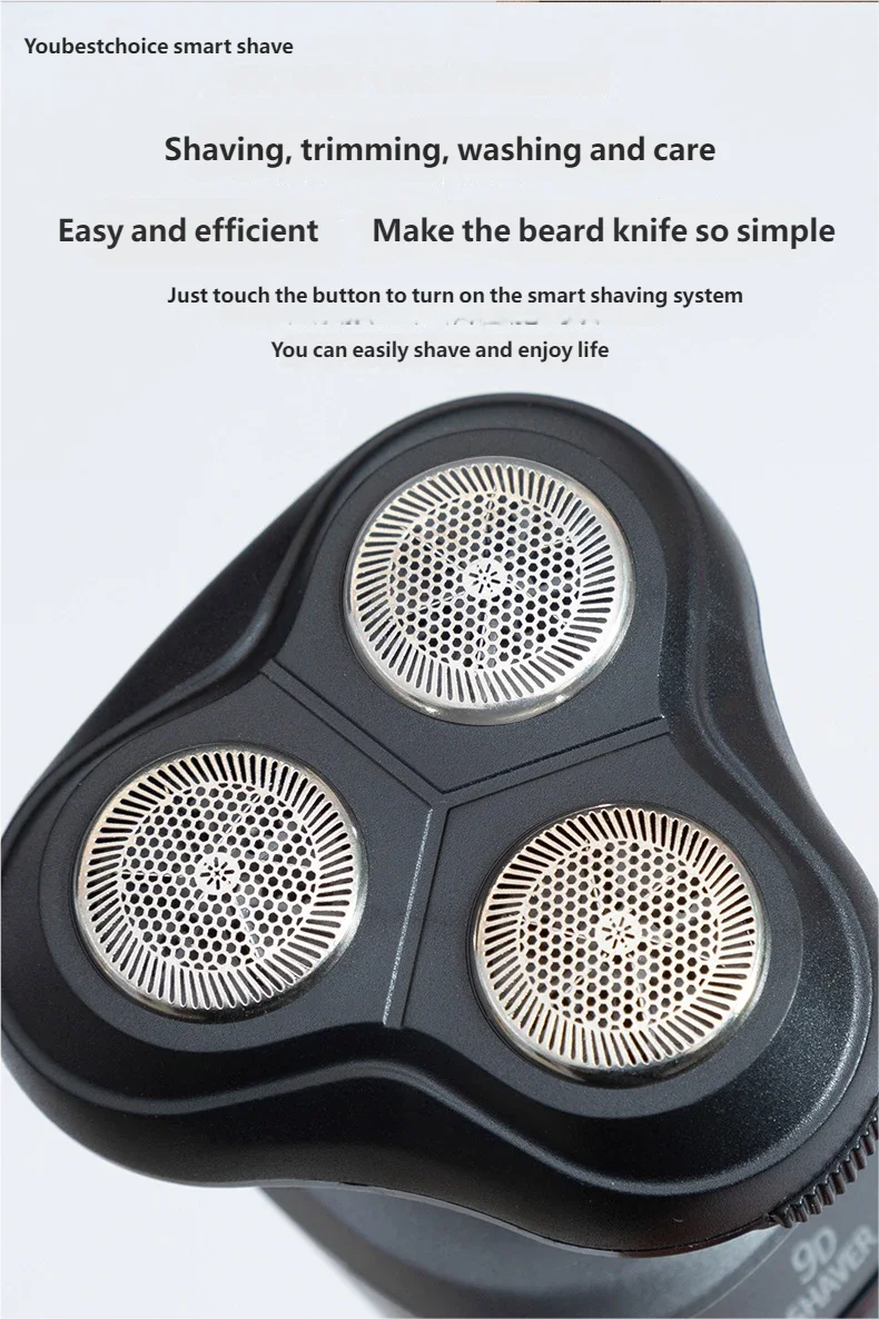 Rasoir Rechargeable Intelligent pour hommes rasoir à barbe humide/sec ABS Tondeuse dissolvant barbe rasoir Rechargeable pour peau lisse