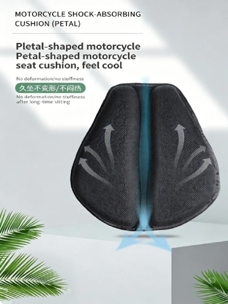 Coussin de siège de moto 3D en nid d'abeille antidérapant, coussin de siège en gel pour moto, coussin de siège pour soulager la pression, accessoires de moto