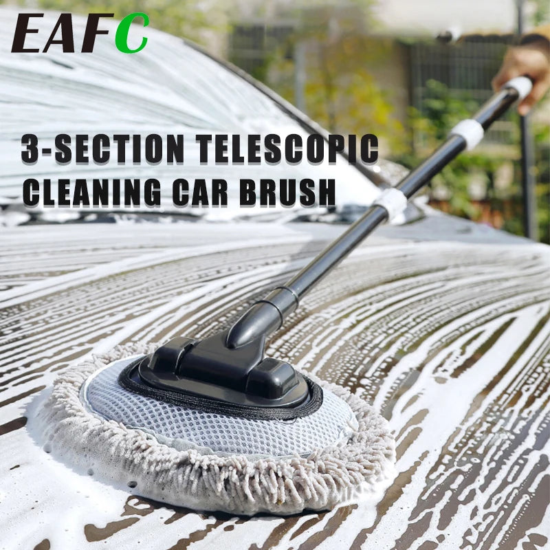 EAFC – brosse de nettoyage de voiture, Super absorbante, pour lavage de voiture, télescopique réglable, manche Long, vadrouille propre, Kit de lavage automobile