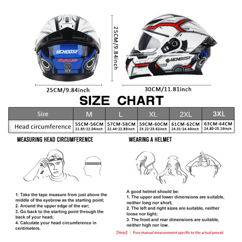 DOT Uchoose casques approuvés Crash moto équipement de protection hommes femmes casque rabattable moto visière Double soleil