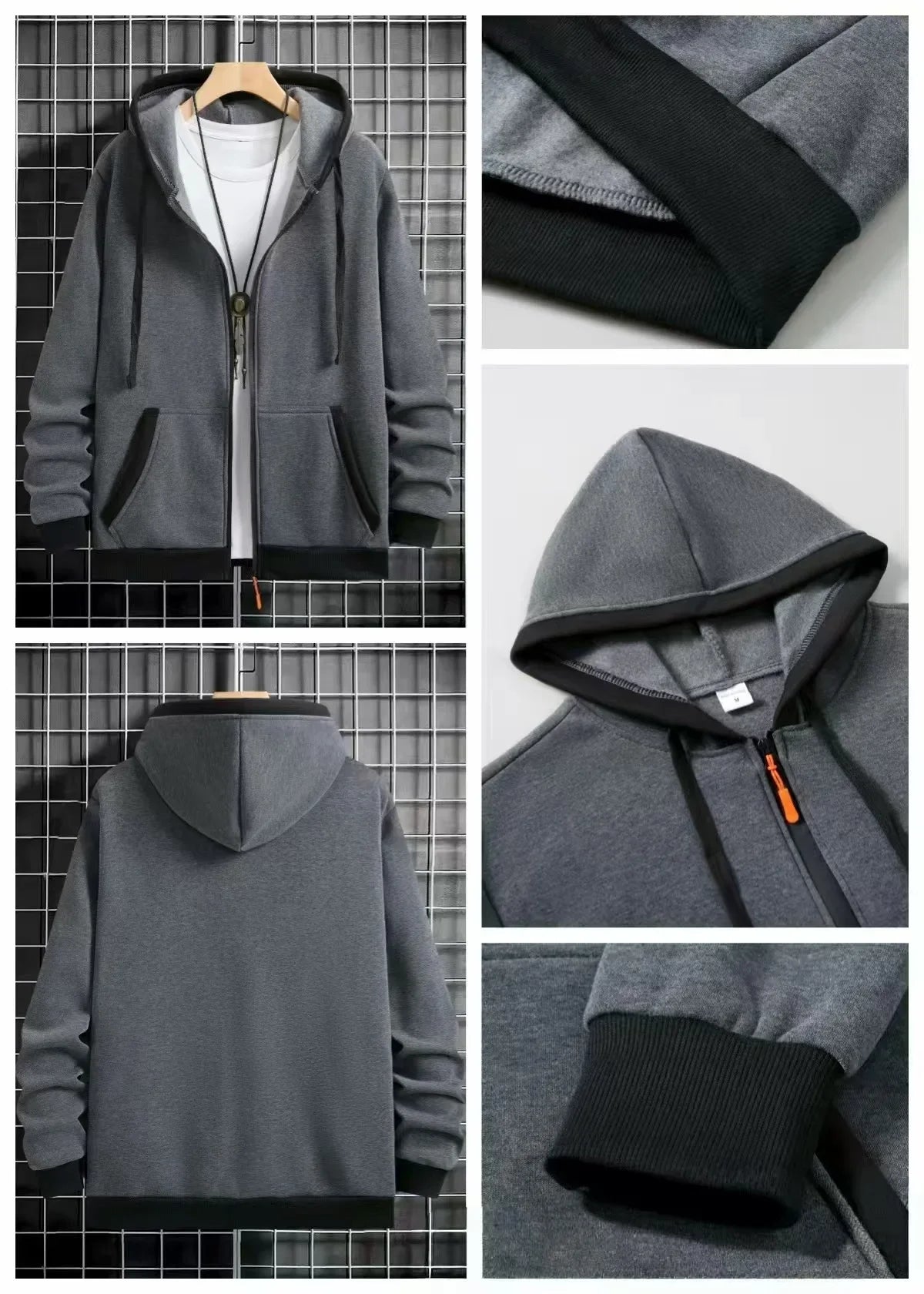 Cardigan épais à capuche et fermeture éclair pour homme, vêtement d'extérieur décontracté, sweat-shirt à la mode, Style transfrontalier, nouvelle collection automne hiver