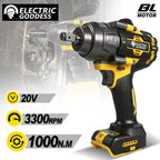 Clé électrique sans balais à couple élevé 1000N · M, clé à chocs de 1/2 pouces, grande Machine-outil de Service pour broche de batterie Dewalt 20V