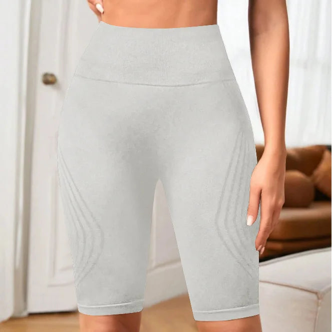 Short de Yoga taille haute sans couture pour femmes, tricoté, Slim, pour entraînement, course à pied, Leggings esthétiques linéaires, extensible, levage des hanches