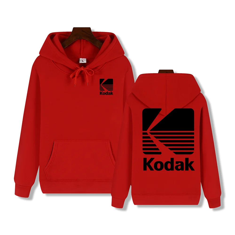 Sweat à Capuche Kodak Hip Hop Y2K — Imprimé Streetwear Rétro Homme Automne Hiver