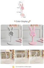 Support de téléphone portable de bureau en forme de lapin de dessin animé mignon, support de téléphone réglable pour iPhone, iPad, Samsung, smartphone, support de table