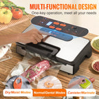 SucceBuy 90Kpa 130W Machine d'emballage alimentaire scelleuse sous vide avec 10 sacs sous vide gratuits pour la cuisine domestique scellage des aliments sous vide
