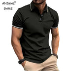Polo à manches courtes pour hommes, t-shirt d'été à revers, respirant, basique, boutonné, haut de sport, léger, ample, nouvelle collection