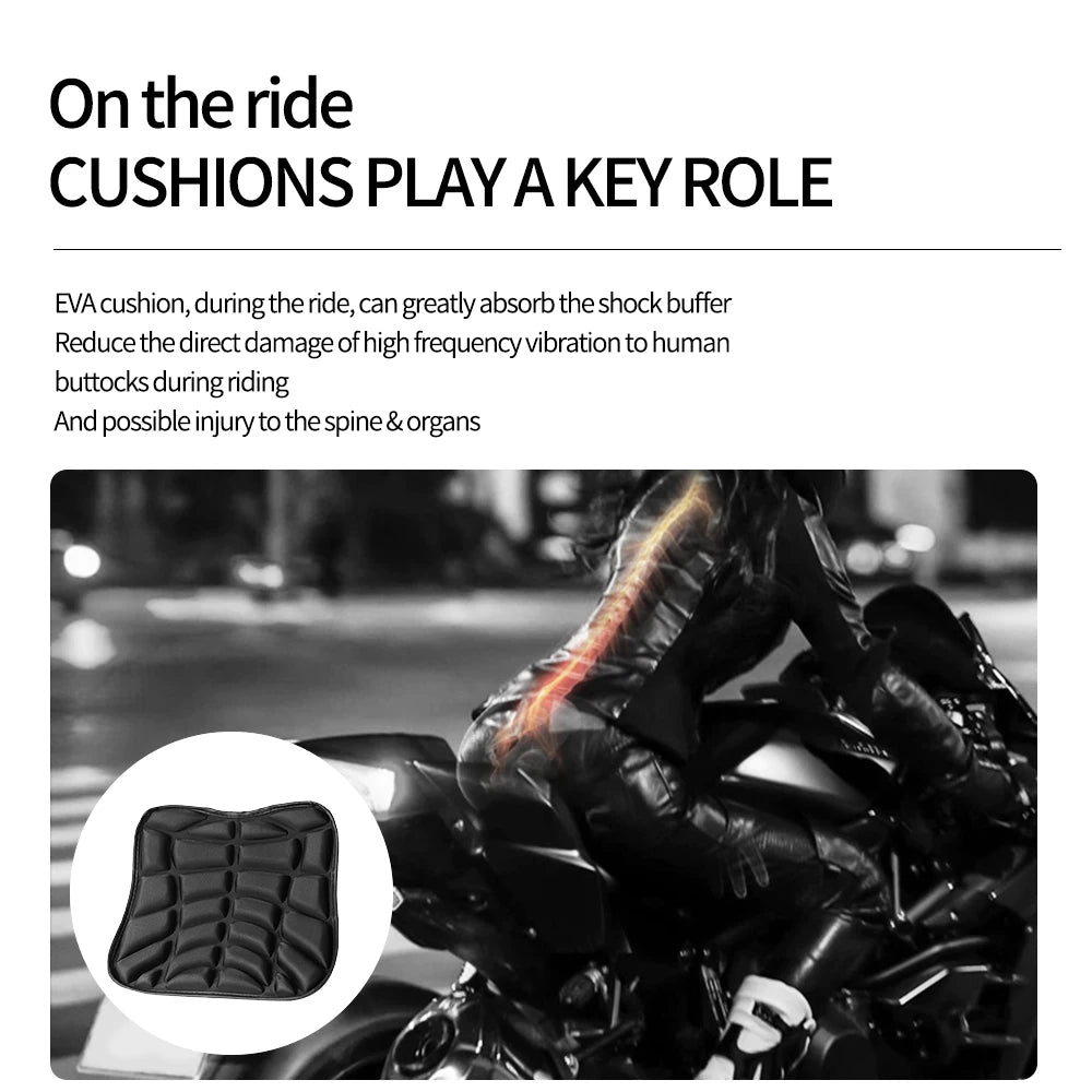 Coussin de siège de moto 3D en gel confortable, respirant, universel, absorbant les chocs, pour siège de moto