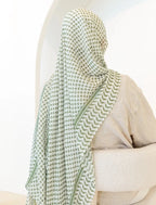 Châle Musulman en Mousseline de Soie Imprimé, Hijab Arabe du Moyen-Orient, Keffiyeh, Palestine, 180x70cm