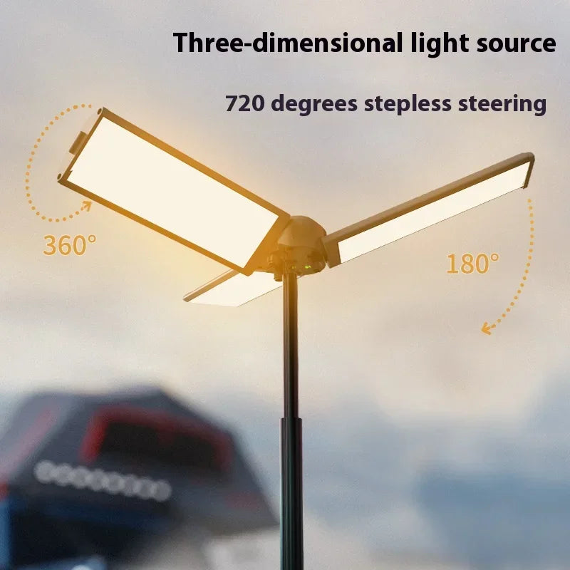 Lanterne de Camping télescopique 8000mAh, lampes de poche étanches rechargeables, lampe de Camping à intensité variable, lumière d'urgence pour Camping et randonnée