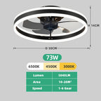 Ventilateur de plafond LED silencieux avec télécommande, ventilateur de plafond moderne, éclairage à intensité variable, chambre à coucher, bureau, salle à manger