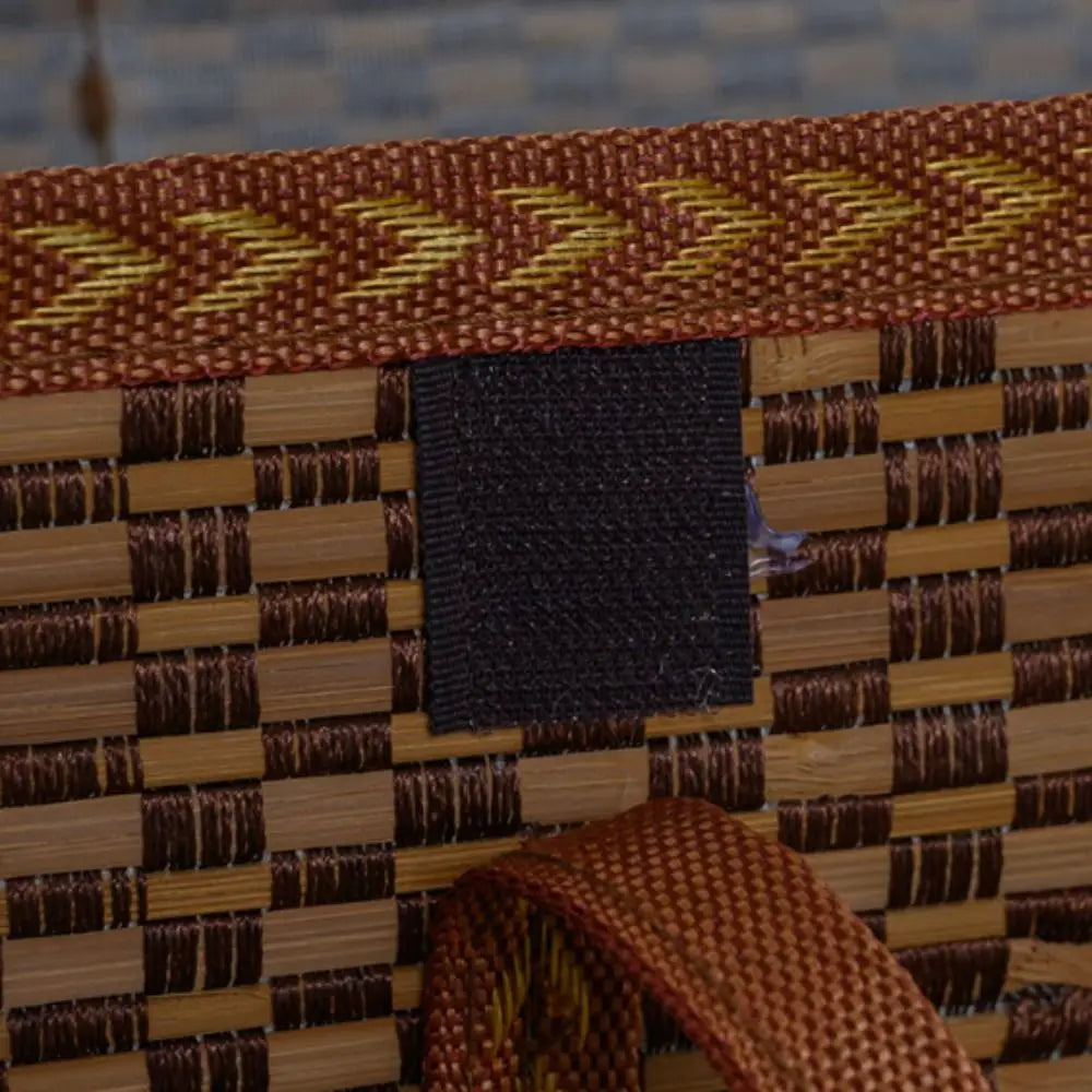 Boîte de rangement portable en bambou tissé à la main, panier de pique-nique pliant, produits pastoraux, camping