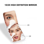 Mini miroir de maquillage LED miroirs de vanité portables avec lumière 1X 2X miroir de poche grossissant miroirs de vanité cosmétiques pliables