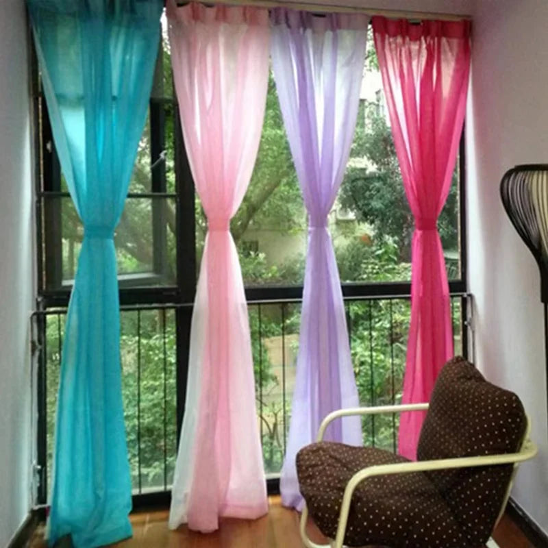 Rideaux de fenêtre en tulle rose Tyys Perconsidering, 1 côté, décoration romantique pour la maison, salon, seulement le criblage de fenêtre