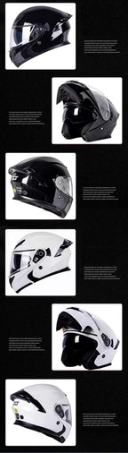 Casque rabattable casque de moto pour hommes Double lentille croisière moto de fond casque complet couvert crème solaire quatre saisons