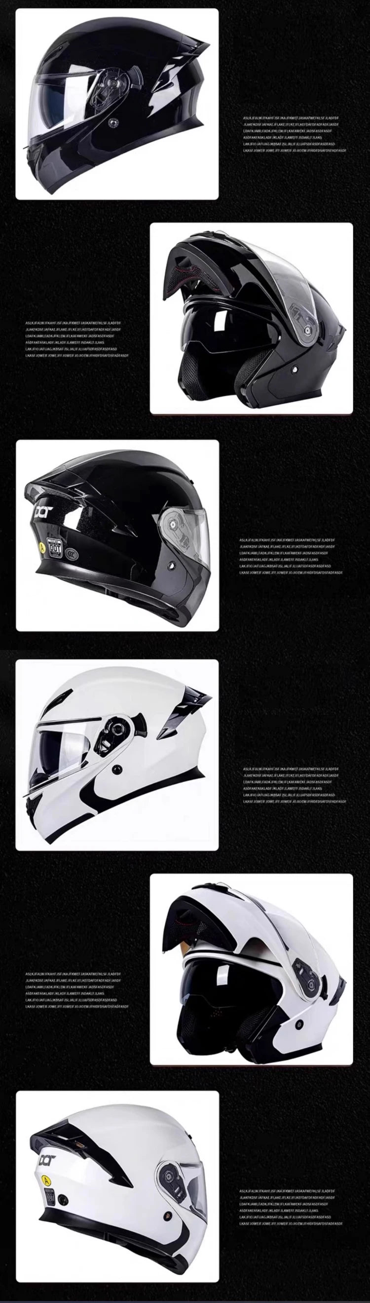 Casque rabattable casque de moto pour hommes Double lentille croisière moto de fond casque complet couvert crème solaire quatre saisons