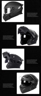 Casque rabattable casque de moto pour hommes Double lentille croisière moto de fond casque complet couvert crème solaire quatre saisons