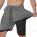LONSDALE short de Fitness imprimé motif pour hommes Double couche 2 en 1 séchage rapide Fitness loisirs de plein air entraînement short de sport