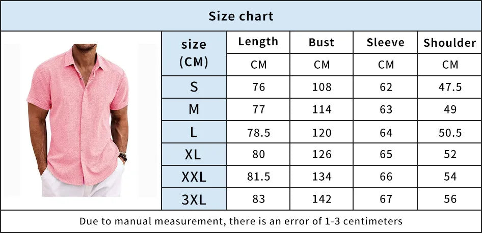 Chemise décontractée à manches courtes pour hommes, couleur unie, pull à boutons, lin, coton, confortable, haut quotidien, chemise de plage, d'été
