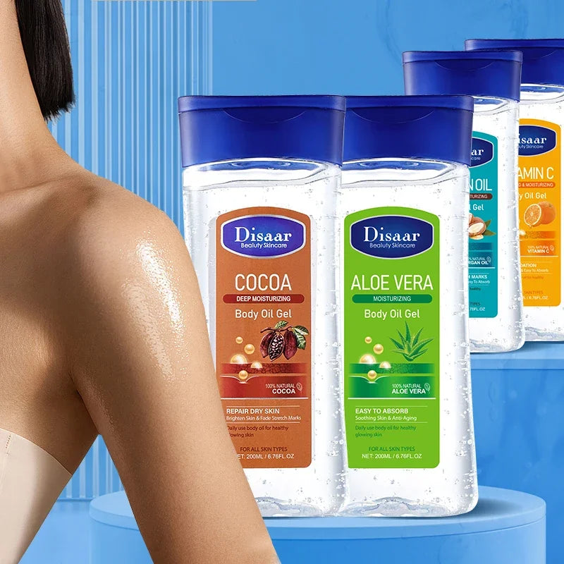 Disaar-Huile essentielle à la vitamine C pour peau lisse, 200ml, extrait d'e Vera, anti-rides, hydratant, soins de la peau aux haricots de cacao