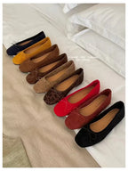 Mocassins ronds décontractés pour femmes, mocassins à enfiler, chaussures plates pour femmes, nœud papillon, ballerine douce, document Candy, mode