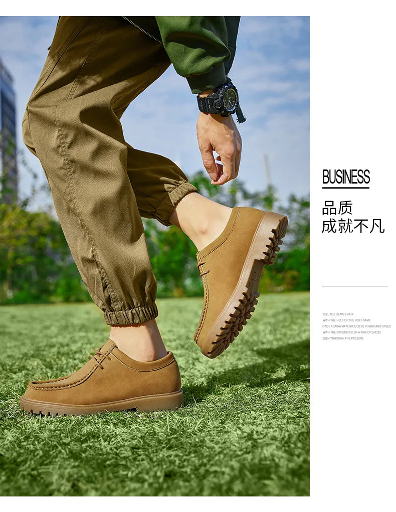 Chaussures de marche en cuir de vache pour hommes, mocassins décontractés à semelle Durable, à la mode, nouvelle collection printemps-automne 2026