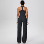 Ensemble de sport et Yoga pour femmes, 2 pièces, couleur unie, Slim, décontracté, gilet en forme de I avec coussinet de poitrine, séchage rapide, taille haute, pleine longueur