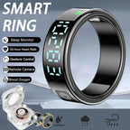 SR08 anneau intelligent avec boîte de chargement pour hommes femmes écran d'affichage LED contrôle des gestes moniteur de santé 5ATM anneaux de sport étanches