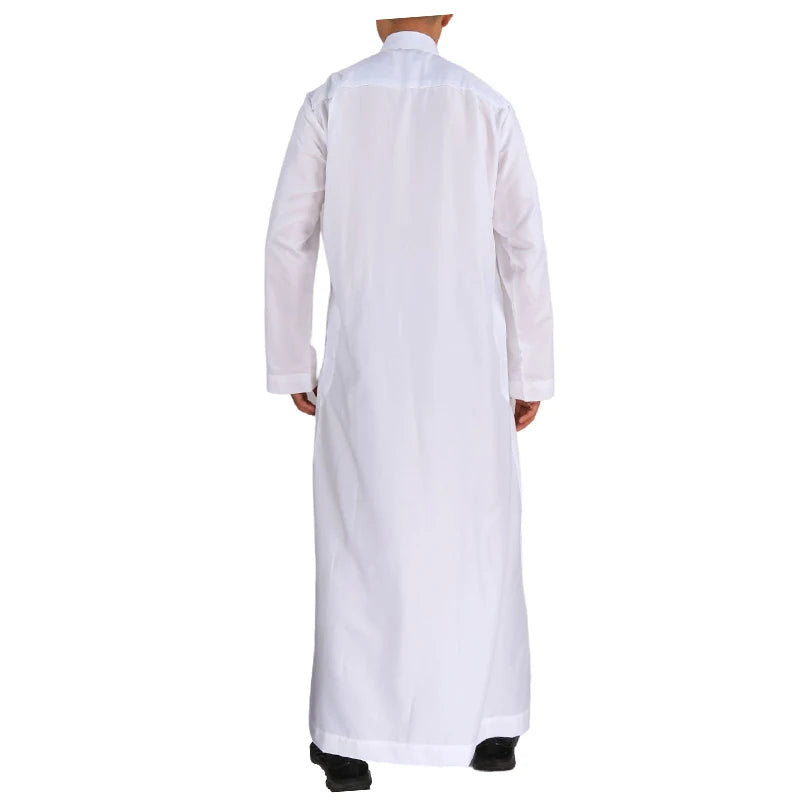 Hommes décontracté caftan ample musulman Thobe Jubba Dishdasha Thawb Robe islamique Abaya arabe couleur unie Robe