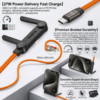 Câble USB Type C vers iOS 2-en-1 avec support de charge rapide pour iPhone 14, 13, 12, 11 et séries SE – Câbles USB-C coudés pour transfert de données