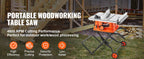 SucceBuy Scie de table 10 pouces 8 A 25 pouces Capacité d'éclat maximale 40 T Lame compacte portable pour le chantier de travail, le bricolage du bois, la fabrication de meubles
