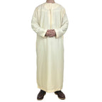 Nouveaux hommes musulmans à manches longues Robe pull Abaya Daffah Jubba Thobe Pakistan saoudien arabe caftan Islam vêtements Robe de prière Afghan
