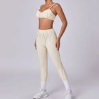 Ensemble de yoga pour femme, survêtement d'entraînement, legging athlétique imbibé, legging push-up de gym, soutien-gorge de fitness, vêtements de sport, vêtements actifs, nouveau