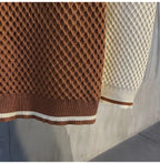 Polo en maille jacquard décontracté pour homme 2026, col en V, couleur unie, manches courtes, respirant, vêtement de luxe B24