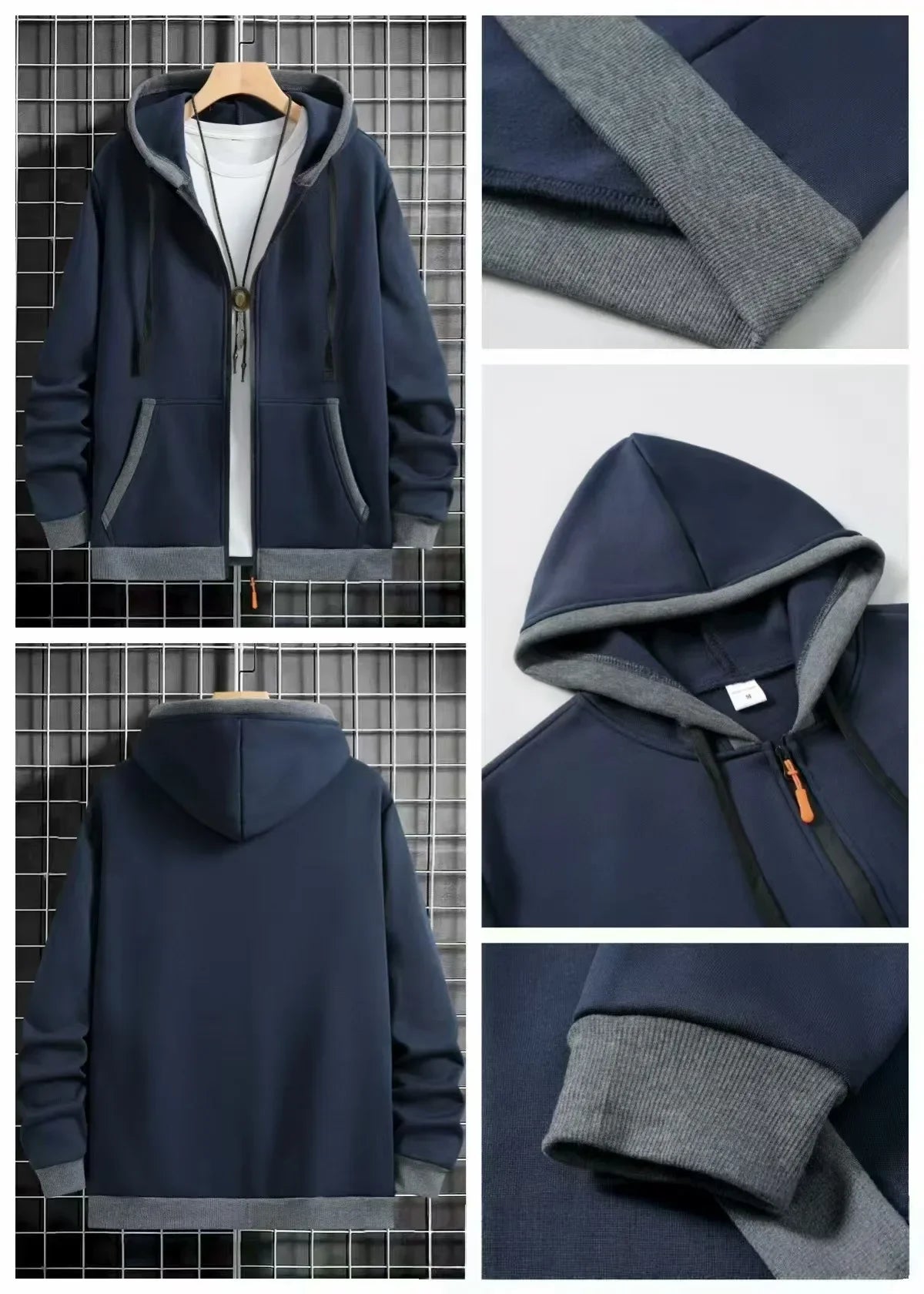 Cardigan épais à capuche et fermeture éclair pour homme, vêtement d'extérieur décontracté, sweat-shirt à la mode, Style transfrontalier, nouvelle collection automne hiver