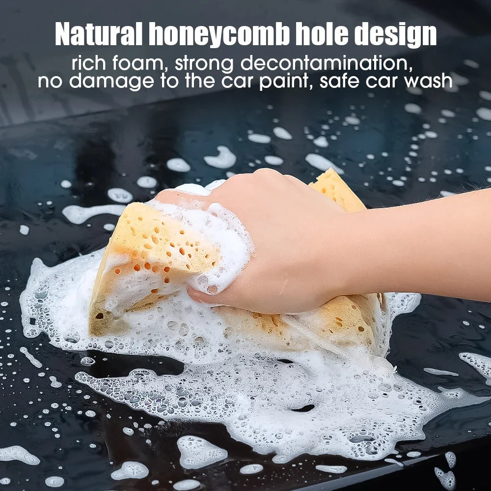 Éponge de lavage de voiture, grandes éponges en nid d'abeille, brosse pour dépoussiérage, détails, outils de nettoyage de voiture, accessoires de moto et de voiture