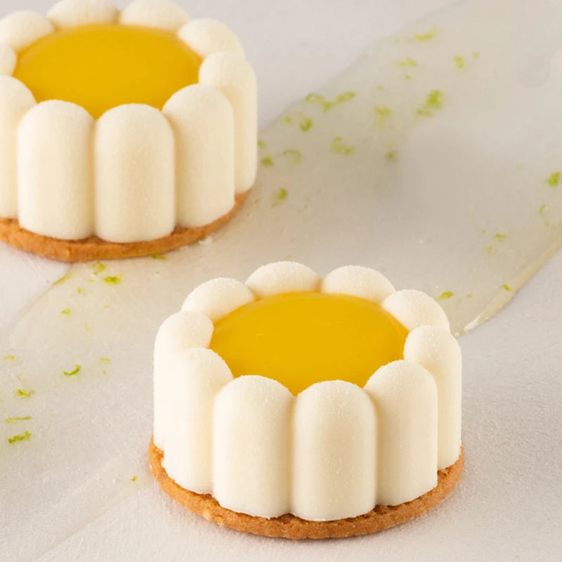 Moule à gâteau cylindrique en Silicone ondulé en dentelle, 6 ou 12 cellules, outils de fabrication de desserts de fête, moule à gâteau en Mousse, fournitures de pâtisserie de cuisine