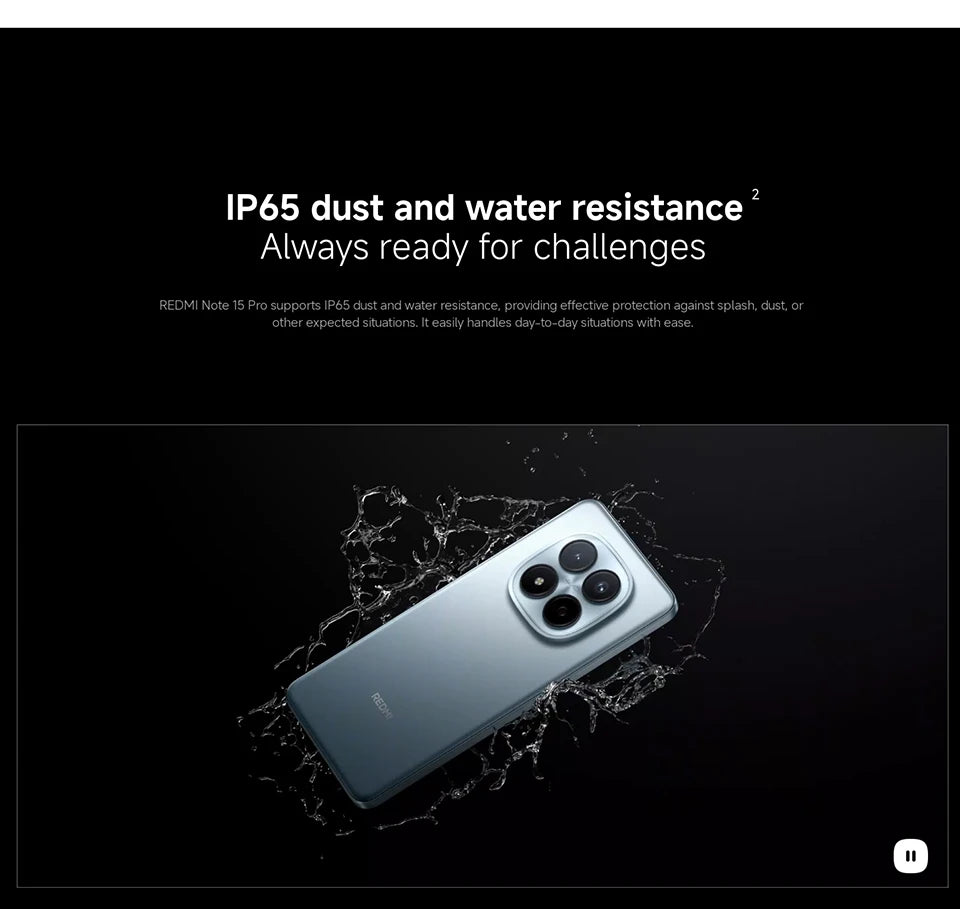 Version Globale Xiaomi Redmi Note 15 Pro 4G Smartphone Écran AMOLED 6,77 pouces Batterie 45W 6500mAh Appareil Photo 200MP MTK Helio G200-Ultra